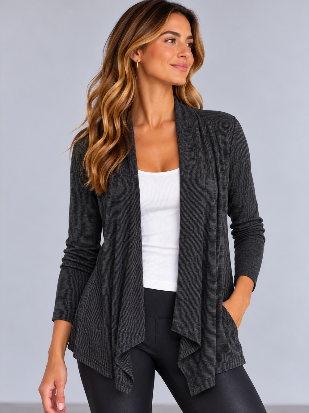 GAP Charcoal Open-Front Women's Cardigan